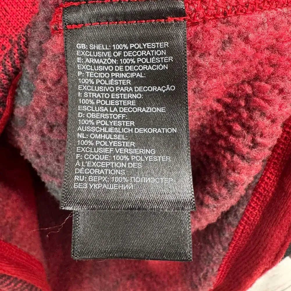 The North Face Gordon Lyons Novelty‎ 1/4 Zip Pullover Mens Medium Red Black
